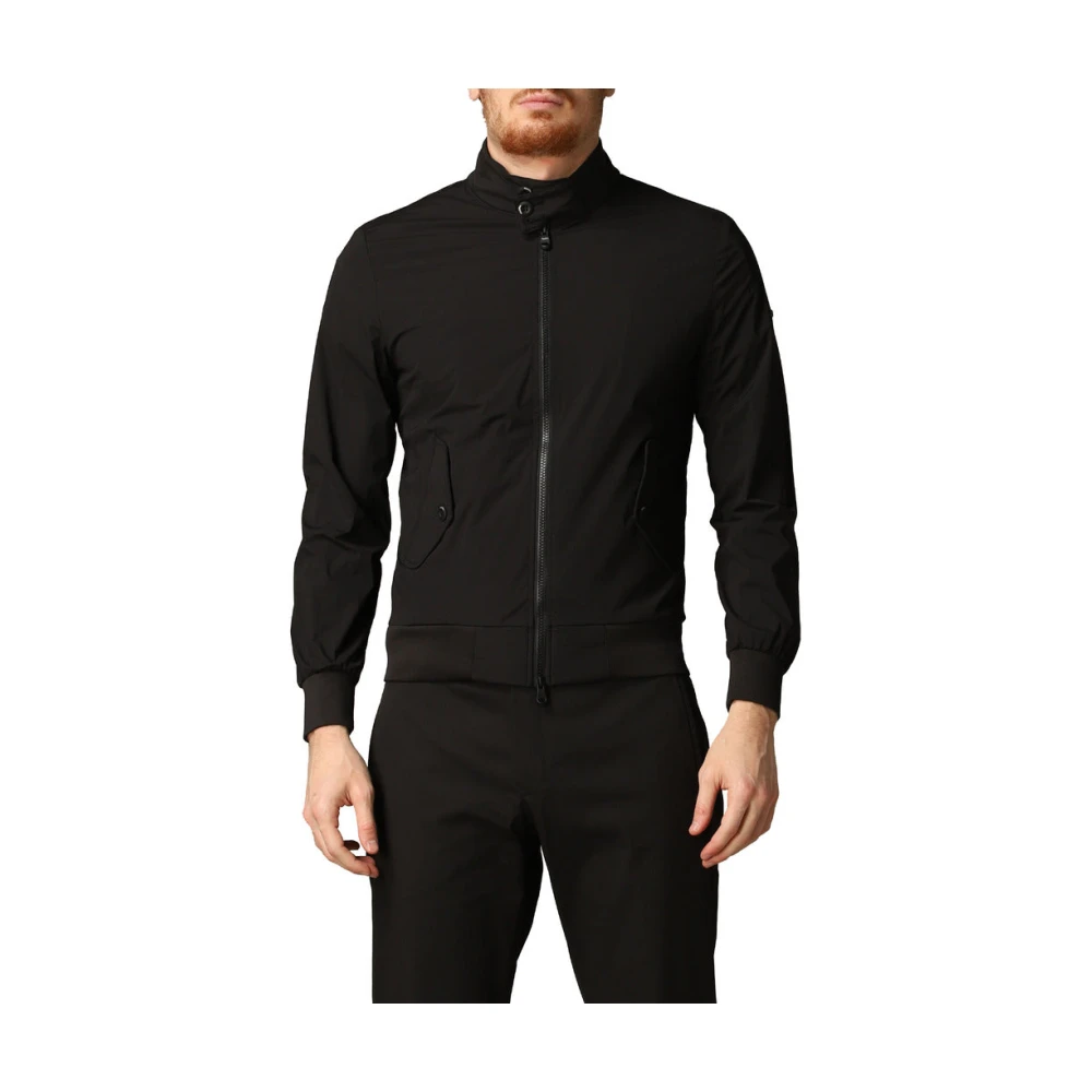 RefrigiWear Zwarte Nylon Jas met Ritssluiting Black Heren