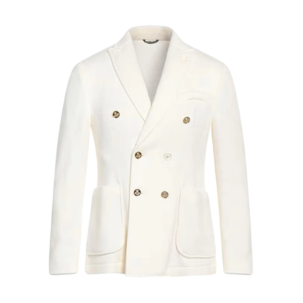 Daniele Alessandrini Gebreide Double-Breasted Blazers White Heren