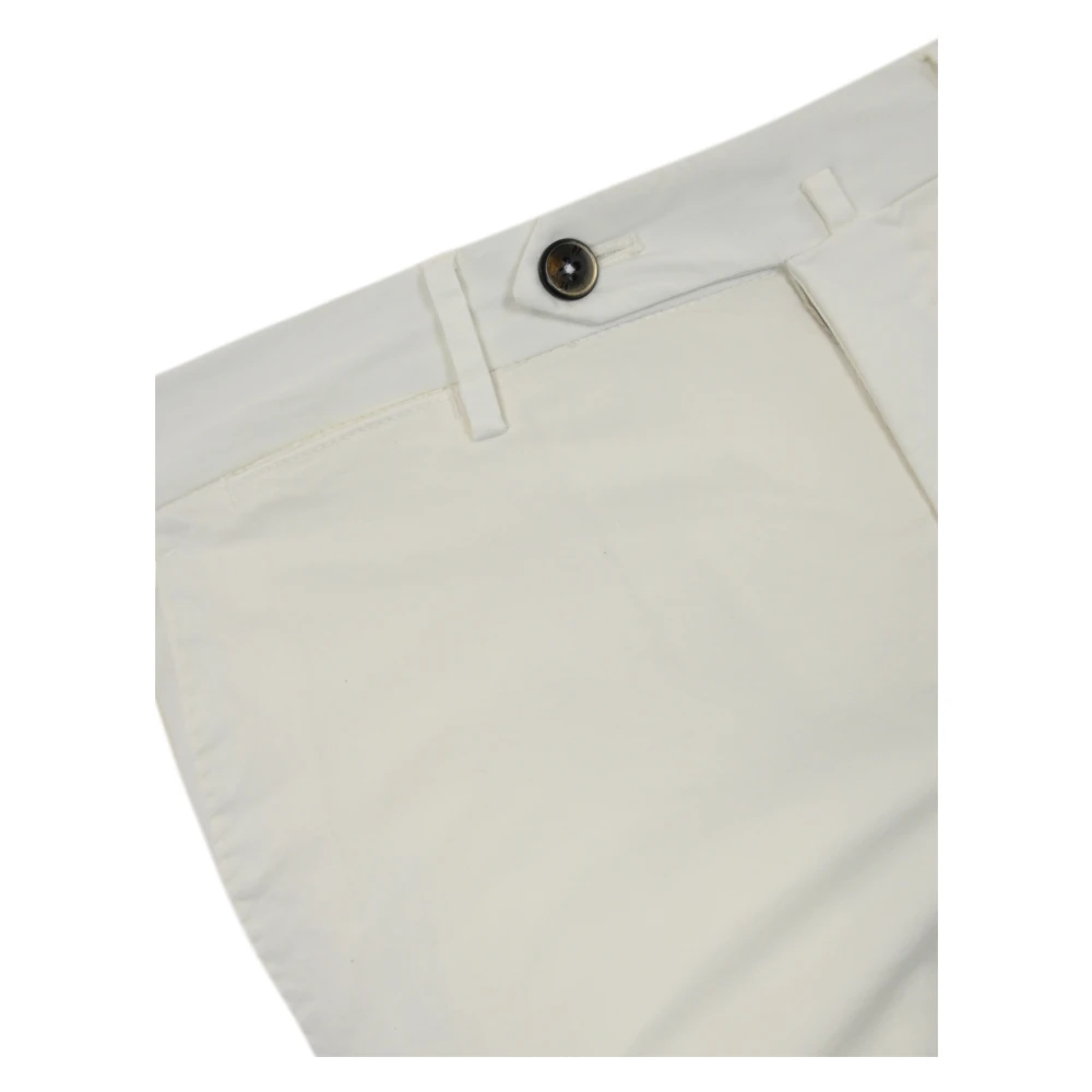 PT Torino Katoenen Gabardine Slim Fit Broek White Heren