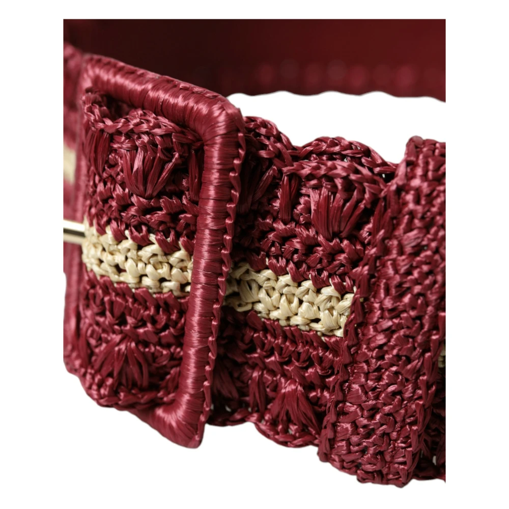 Dolce & Gabbana Maroon Elegance Canvas Taille Riem Brown Dames