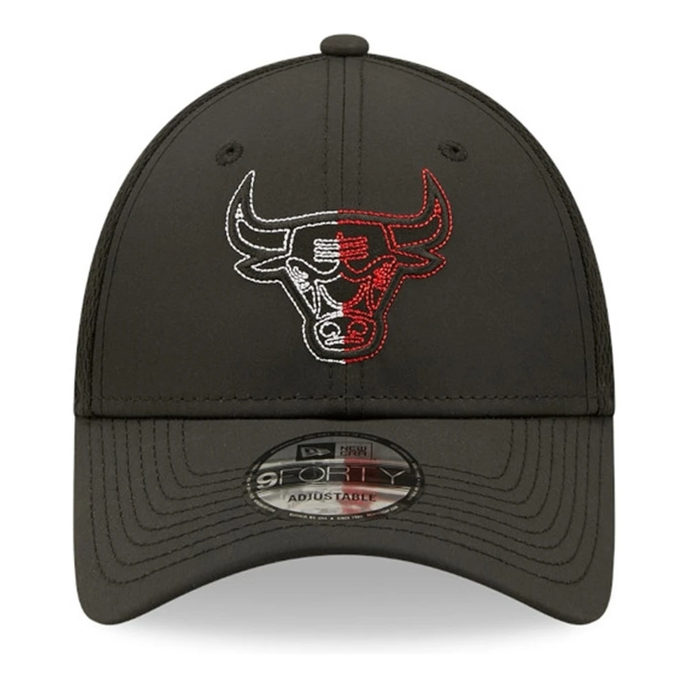 new era Zwarte Bulls Tech Mesh Pet Black Heren
