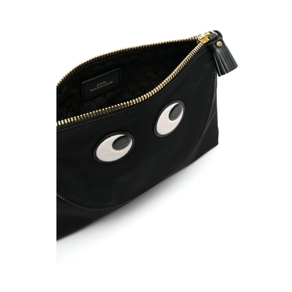 Anya Hindmarch Zwarte Econyl Ooglap Tas Black Dames
