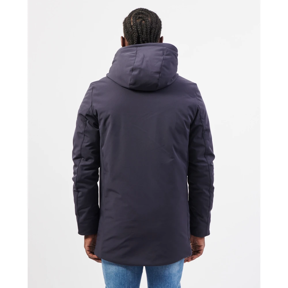 YES ZEE Blauwe gewatteerde jas met capuchon Blue Heren