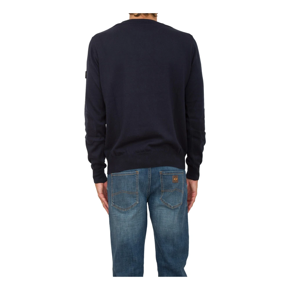 Peuterey Blauwe Gebreide Trui Blue Heren