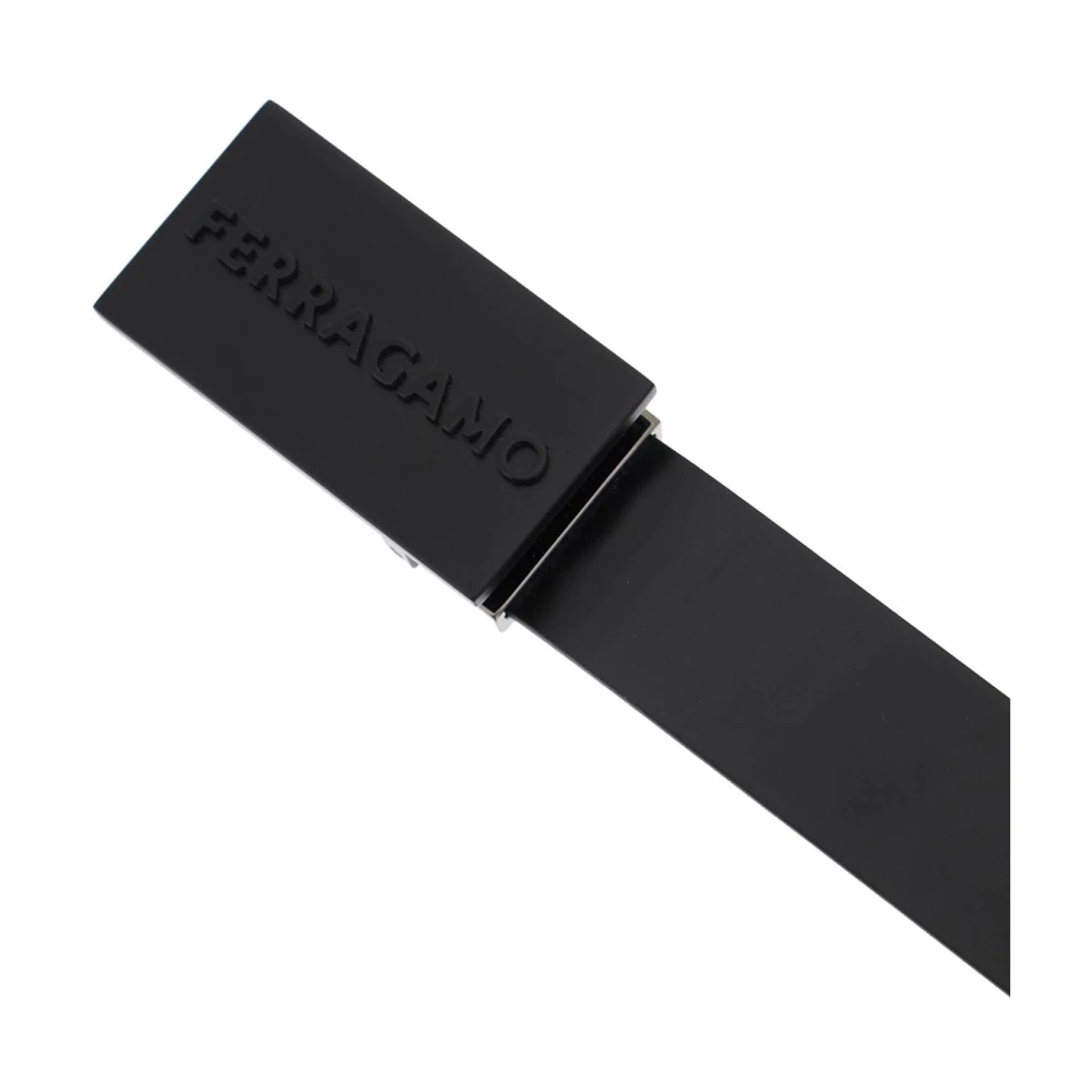Salvatore Ferragamo Omkeerbare plaatgesp Riem Black Heren