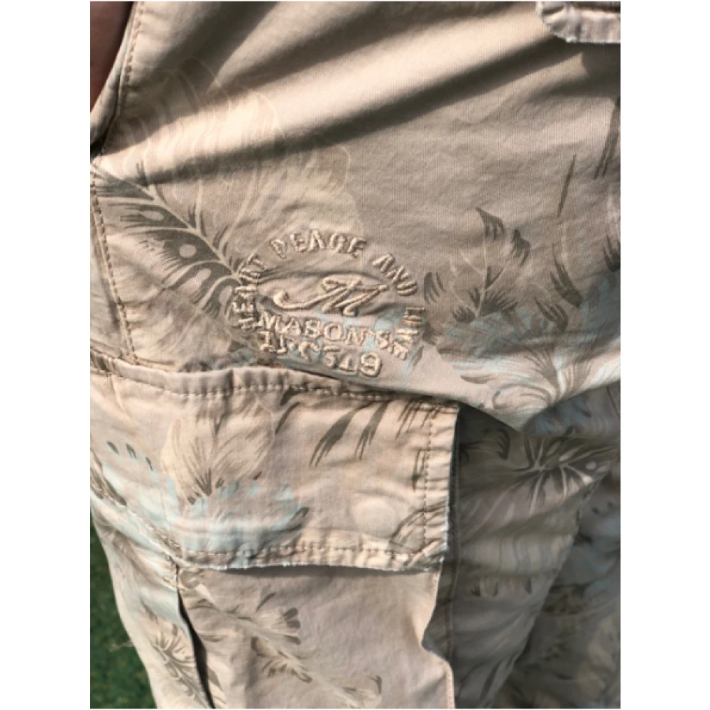 Mason's Cargo Broek met Bloemenprint Beige Heren
