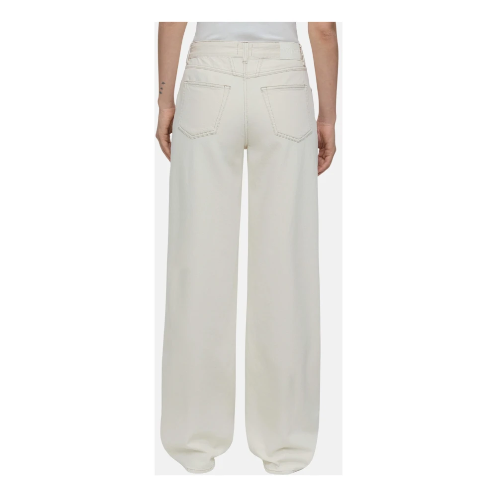 closed Wijde denim broek met 5 zakken Beige Dames