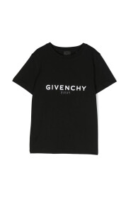 Dziecięcy Czarny T-shirt z Odwróconymi Sygnaturami