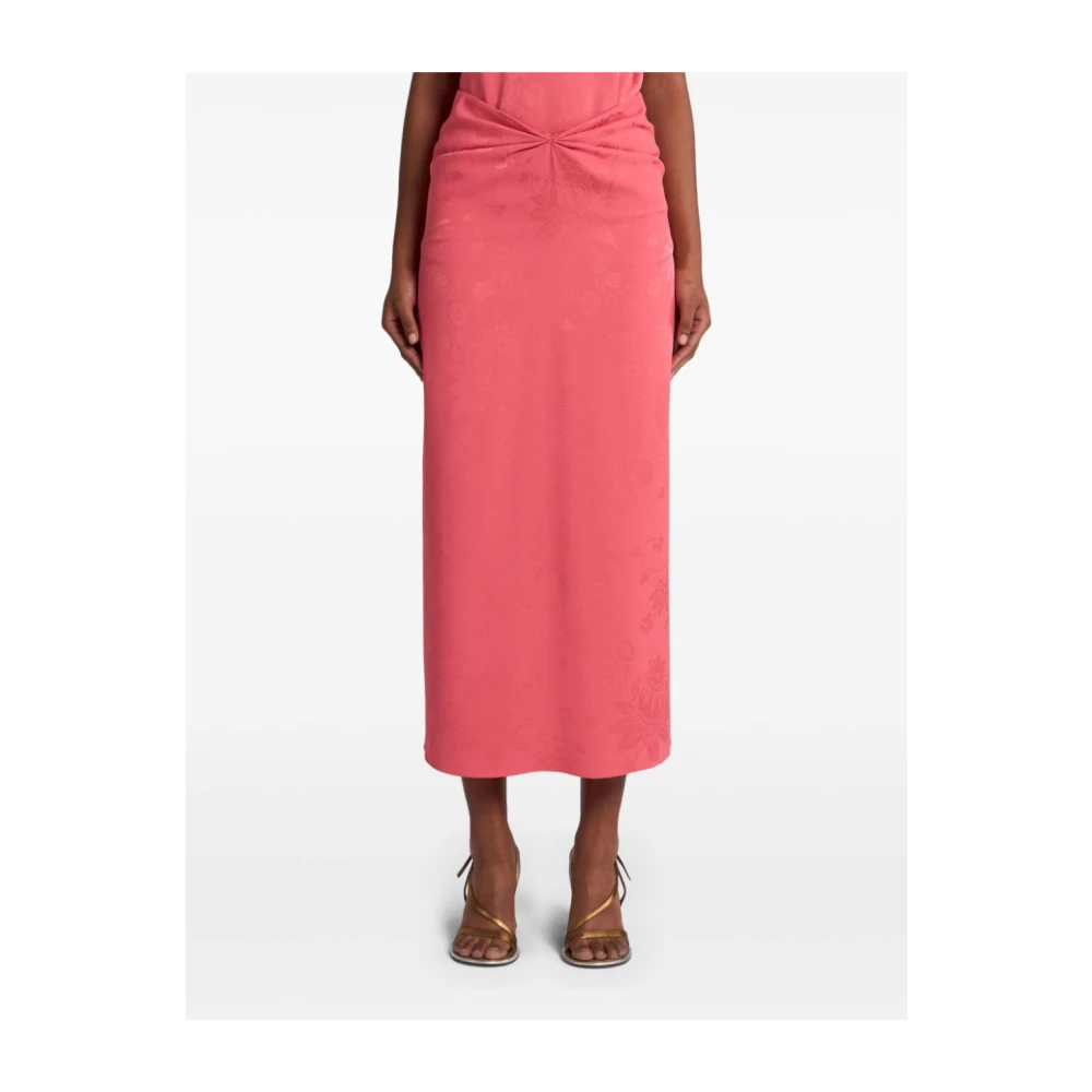 ETRO Koraalblad Lange Rok Pink Dames