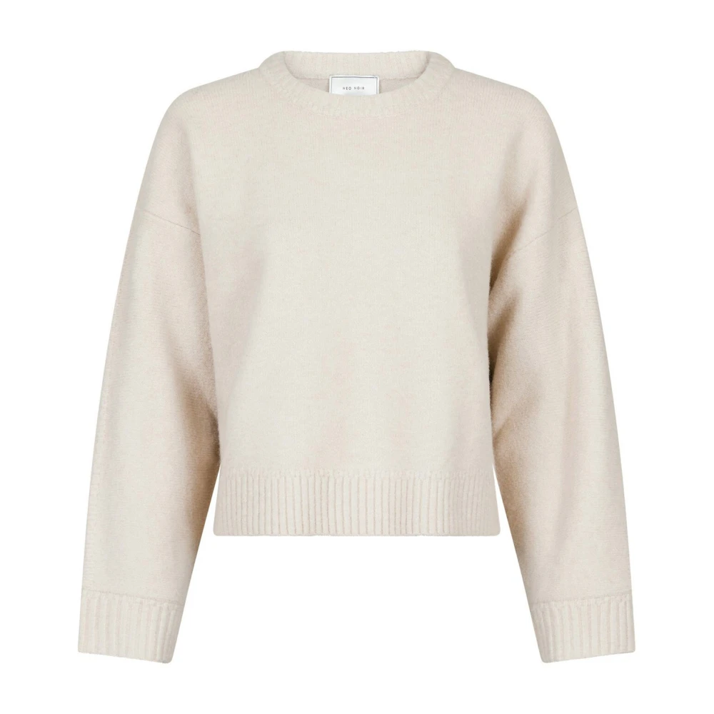 NEO NOIR Detri Solid Gebreid Ivoor Trui Beige Dames