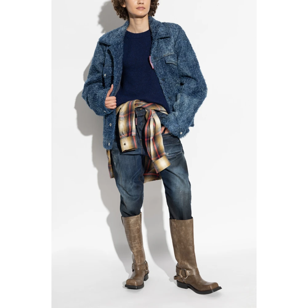 Dsquared2 Jas met logo Blue Dames
