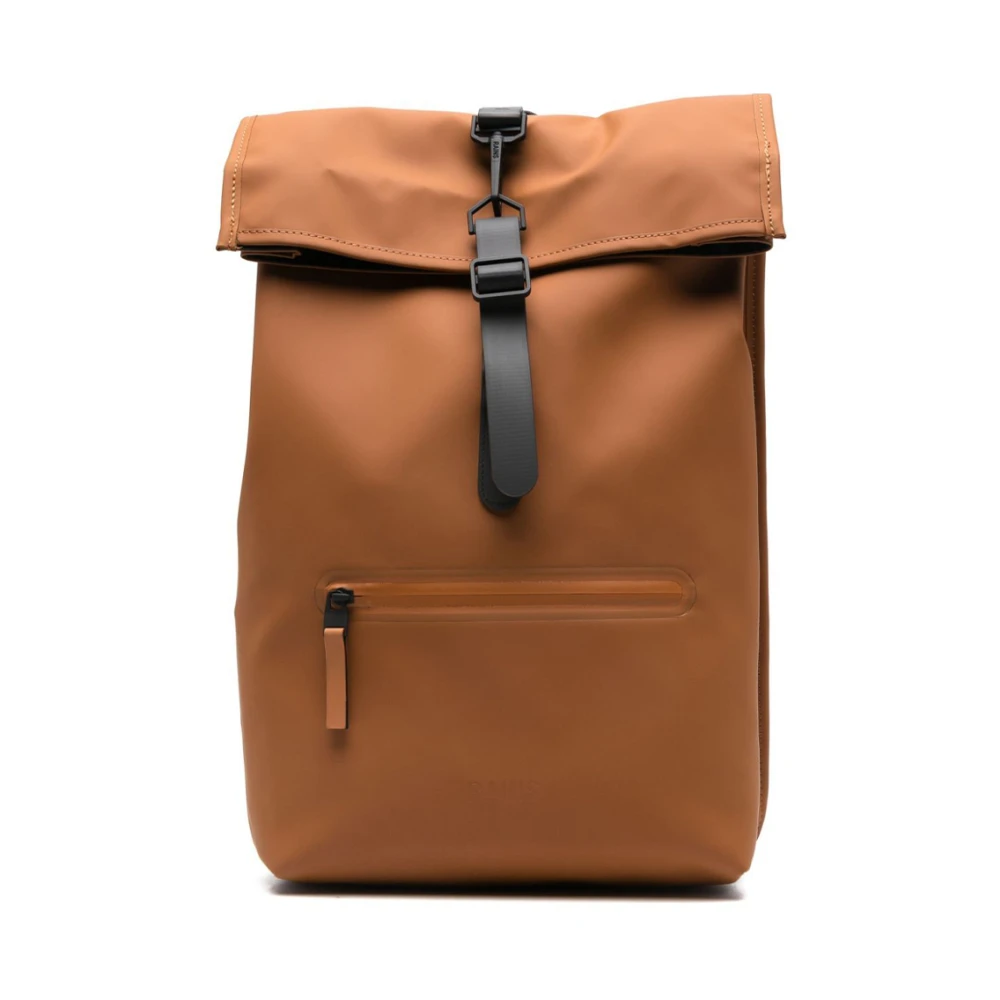 Rains Vattentät Rolltop Ryggsäck med Spänne Stängning Brown, Herr