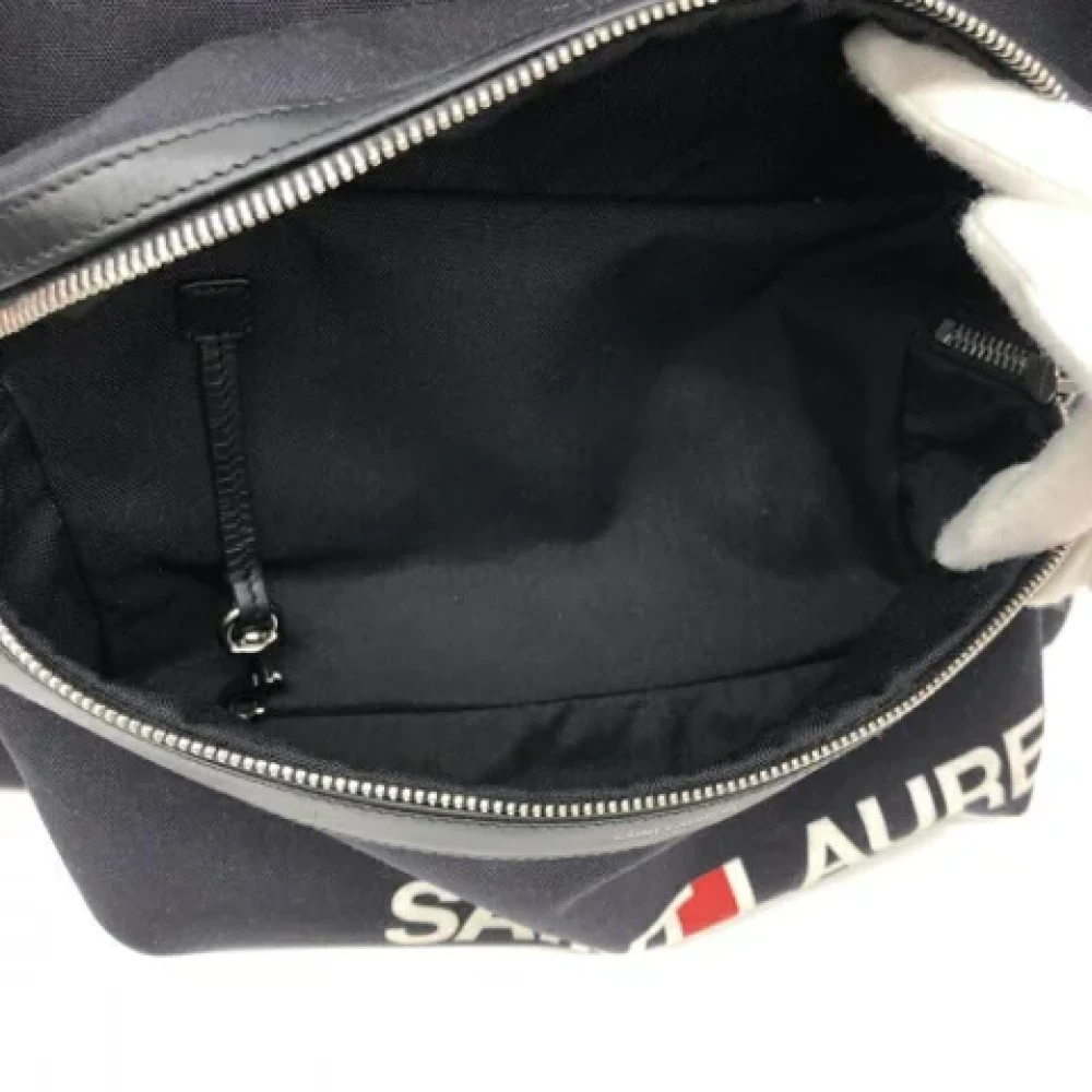 Saint Laurent Vintage Pre-owned Fabric backpacks Black Dames