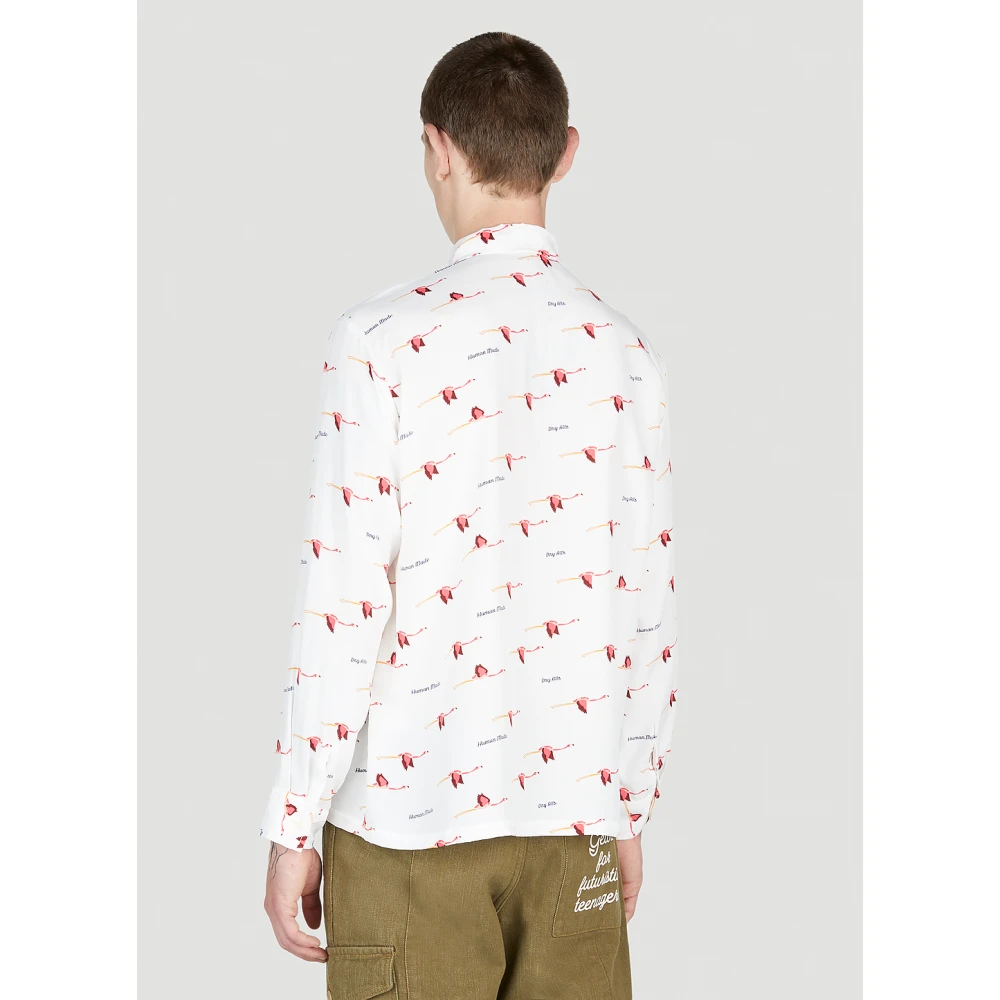 Human Made Flamingo Print Overhemd White Heren
