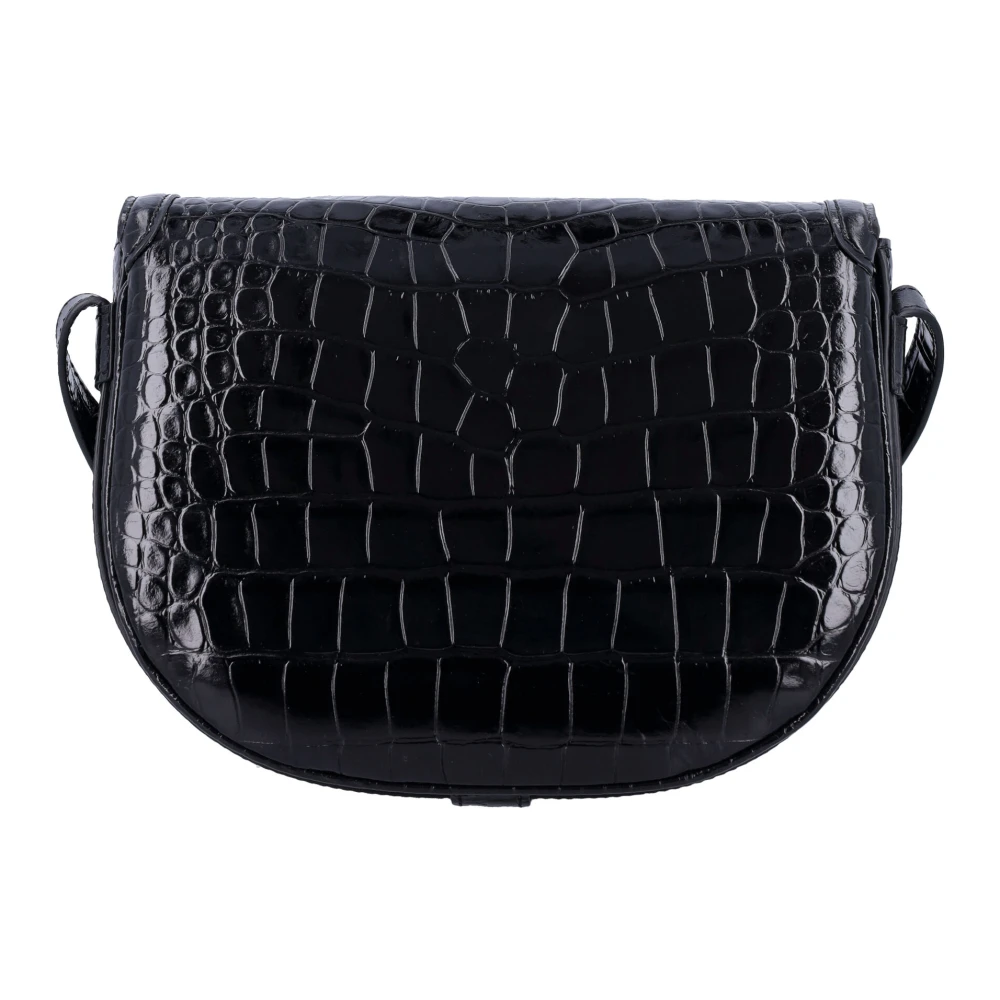 Tom Ford Zwarte Krokodil-geprint Leren Zadeltas Black Dames