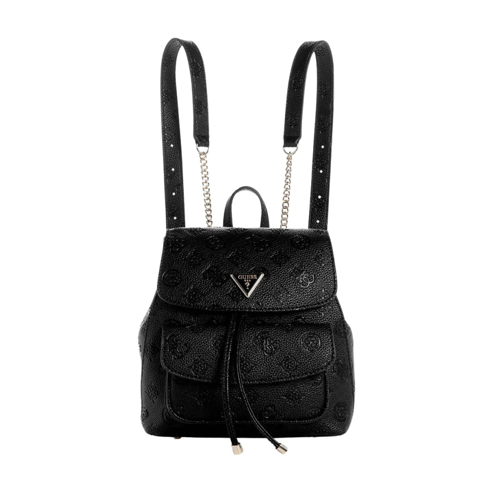 Guess Omkeerbare Zwarte Crossbody Tas Deesa Logo Black Dames