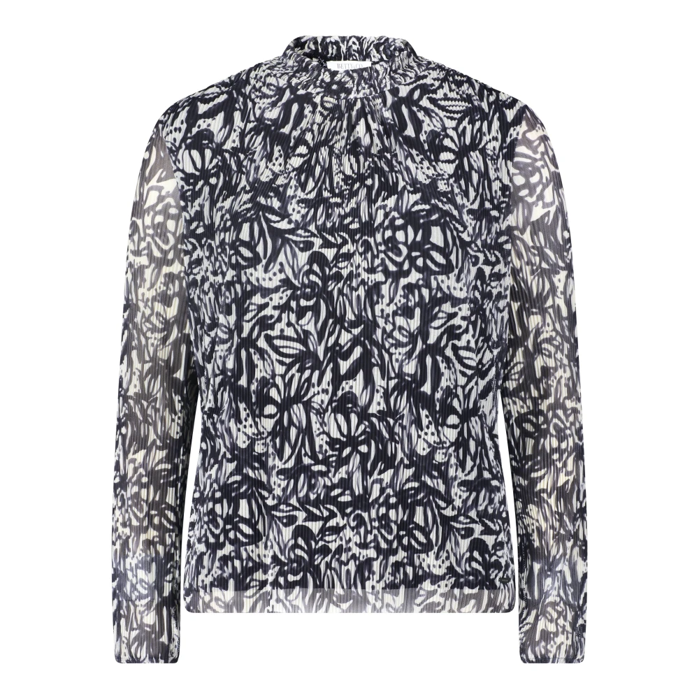 Betty & Co Bloemen standkraag blouse Multicolor Dames