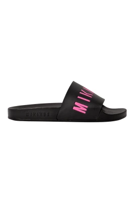 Svarta och Rosa Slide Sandaler