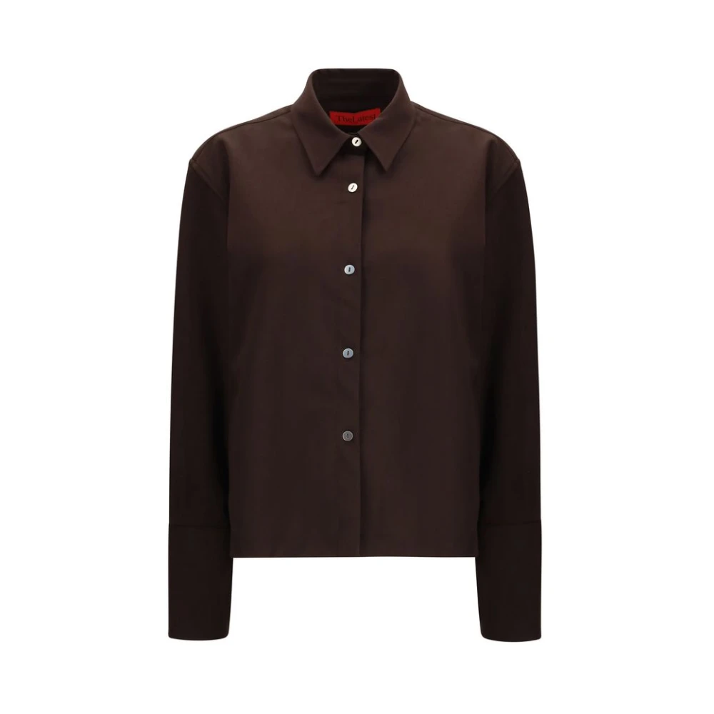 Thelatest Brown Shirts, Female, M, Classic Collar Shirt