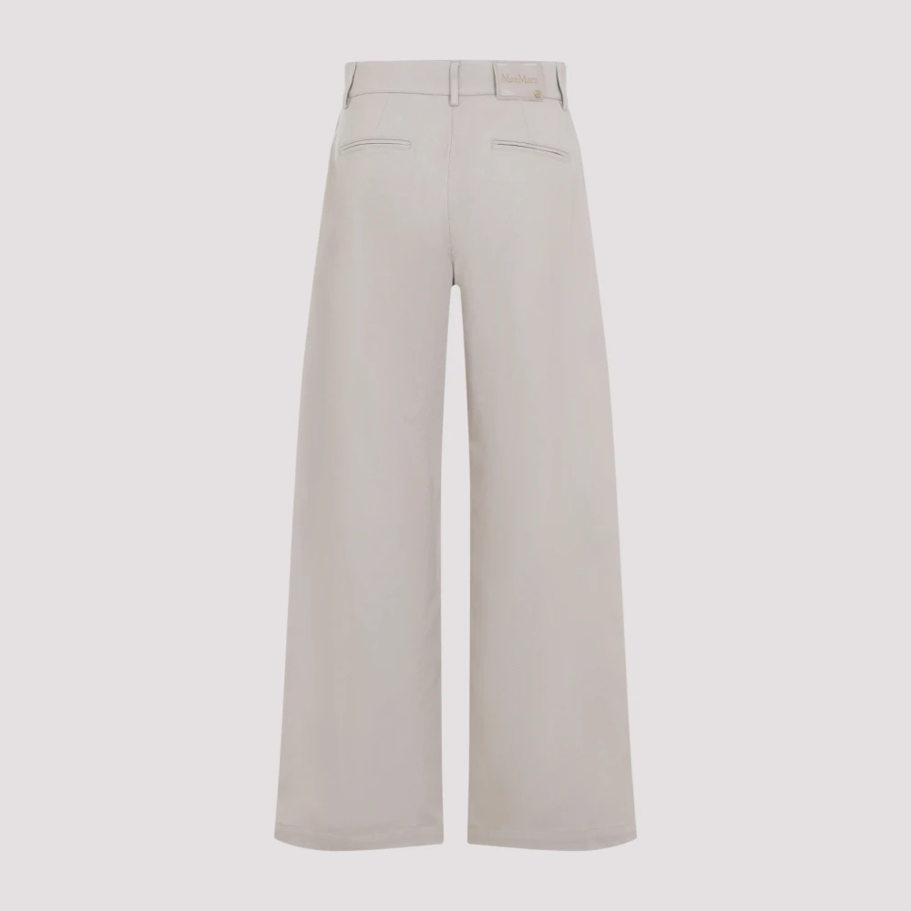 Max Mara Wijde Chino Broek in Beige Dames
