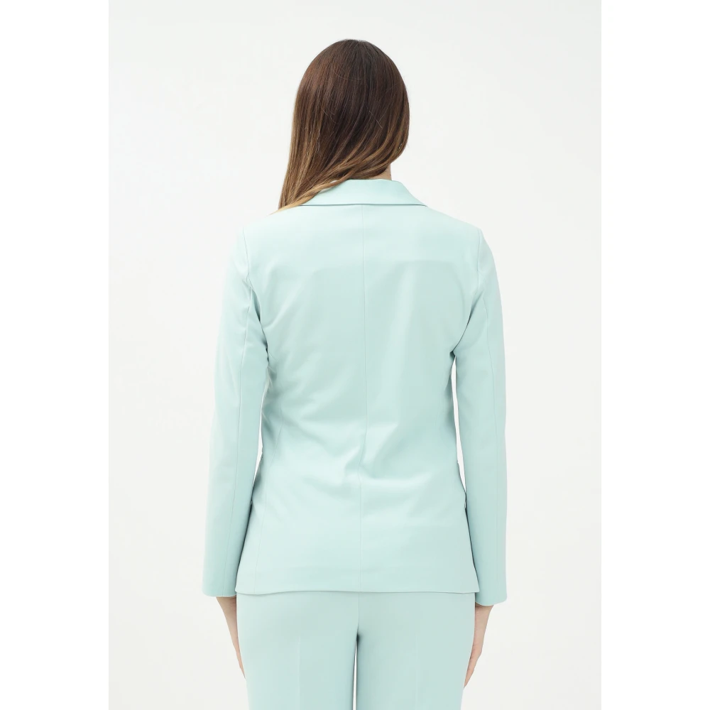 ViCOLO Groene Waterjas Gestructureerde V-hals Blue Dames