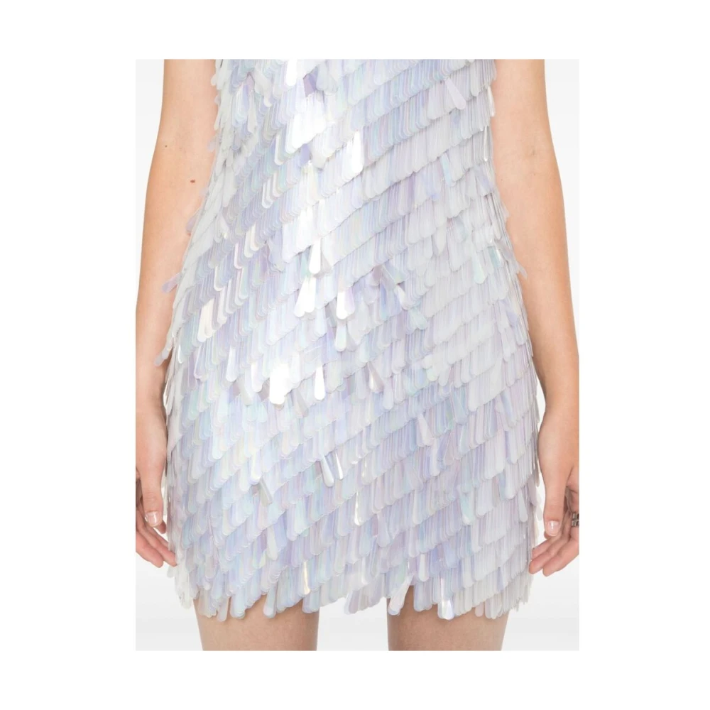The Attico Lila Paillette Strapless Jurk Purple Dames