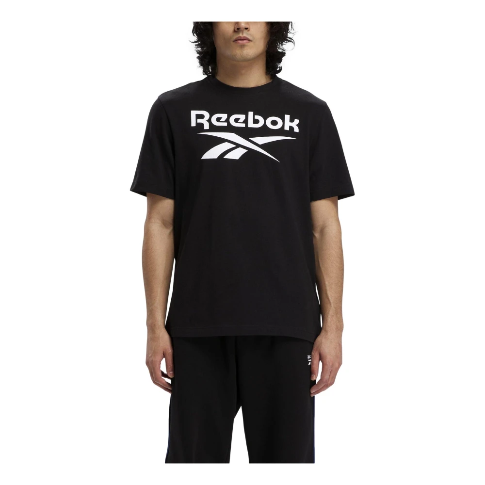 Reebok Grote Gestapelde Logo T-shirt Black Heren