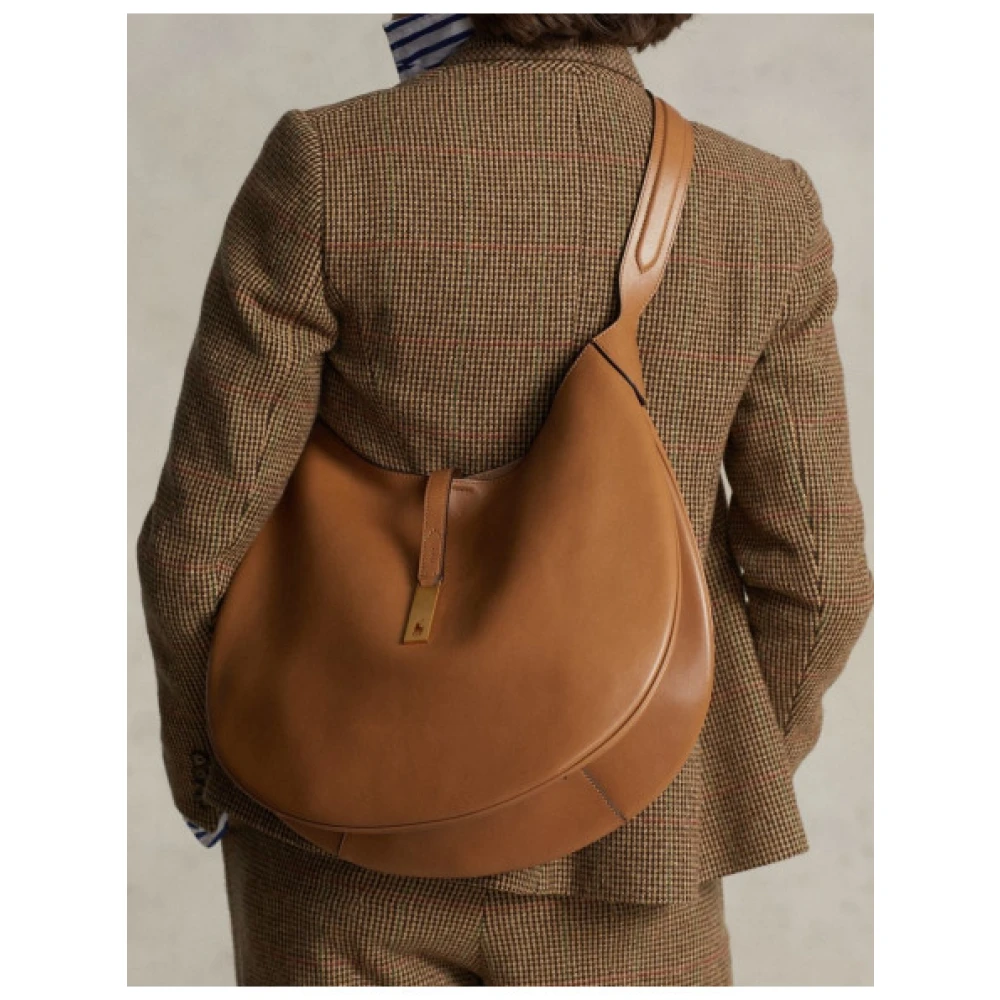 Polo Ralph Lauren Luxe leren zadeltas Beige Dames
