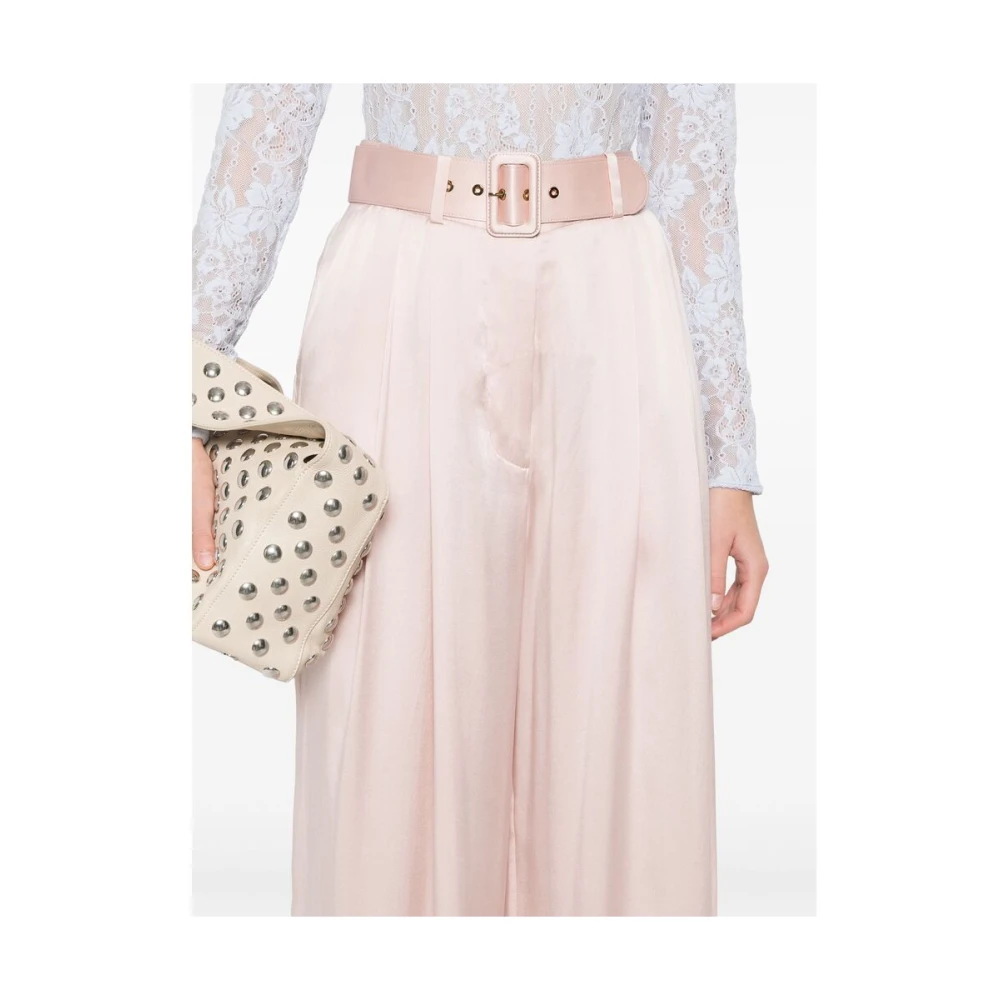 Zimmermann Roze zijden palazzo broek Beige Dames