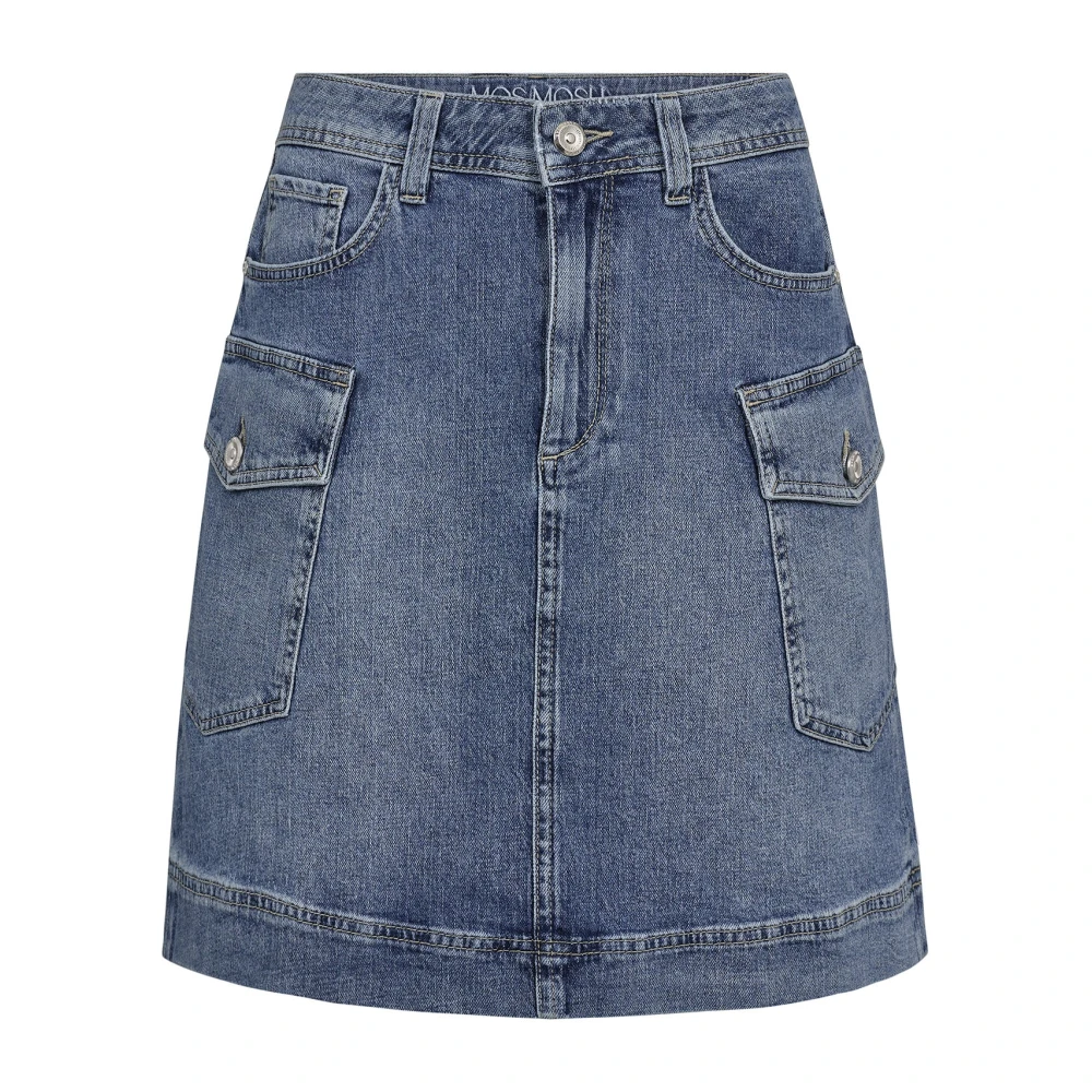 Mos Mosh Kvinno Blå Kjolar Dam, W28, Denim, Denimkjol