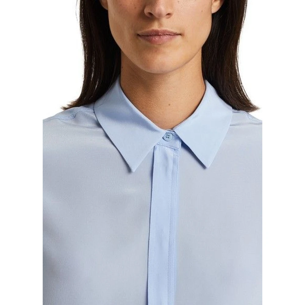 SPORTMAX Zijden Sarong Shirt Blue Dames