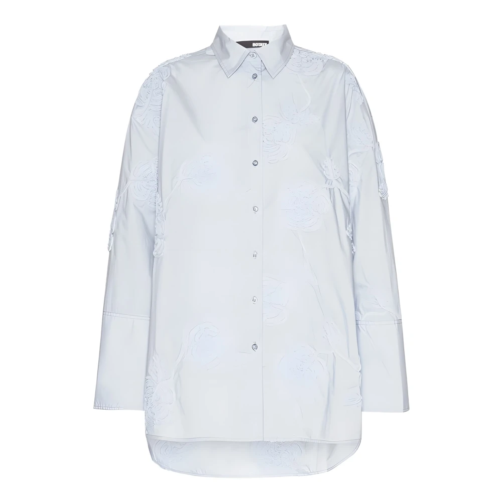 Rotate Birger Christensen Oversized Shirt Blue Dames
