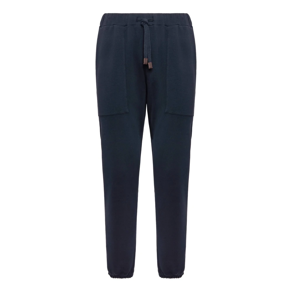 Boggi Milano Katoenen Fleecebroek Blue Heren