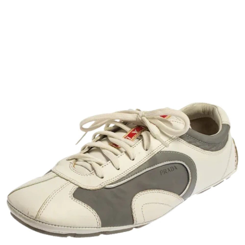 Prada Vintage Pre-owned Laeder sneakers White, Dam