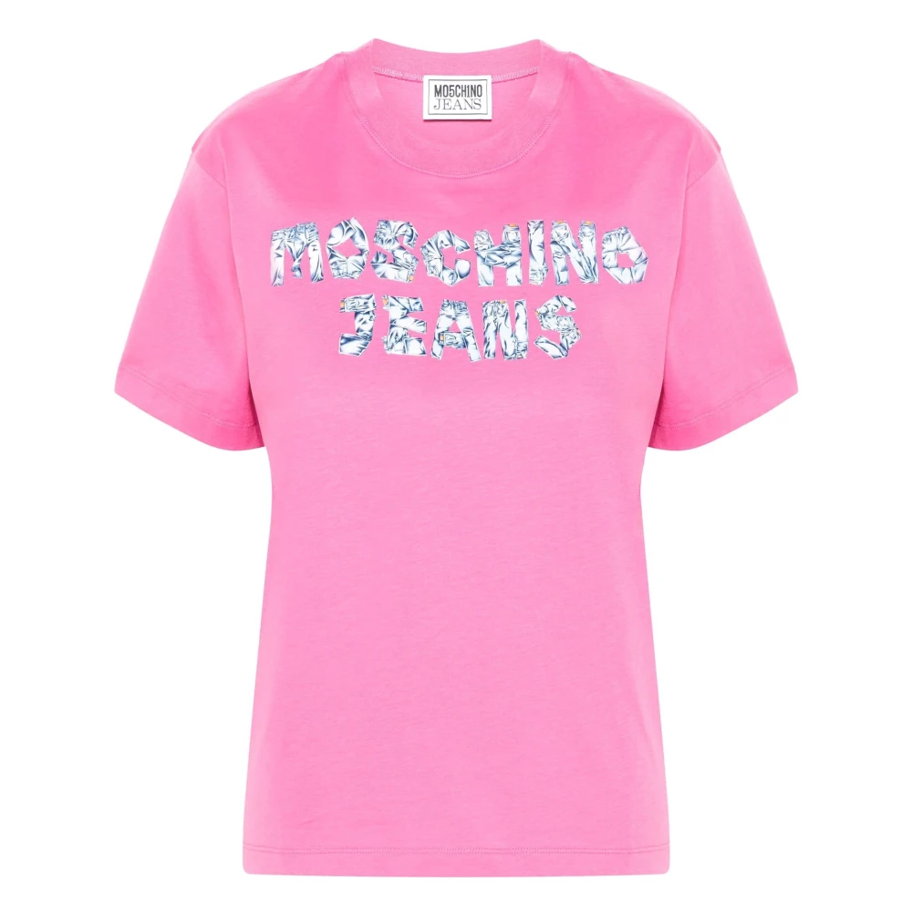 Moschino Roze Katoenen Jersey T-Shirt Pink Dames