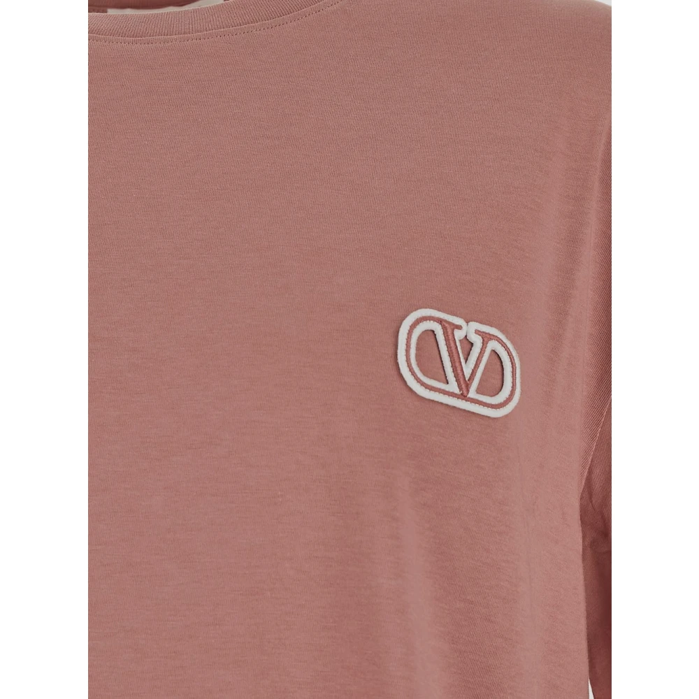 Valentino Katoenen Logo T-Shirt Purple Heren