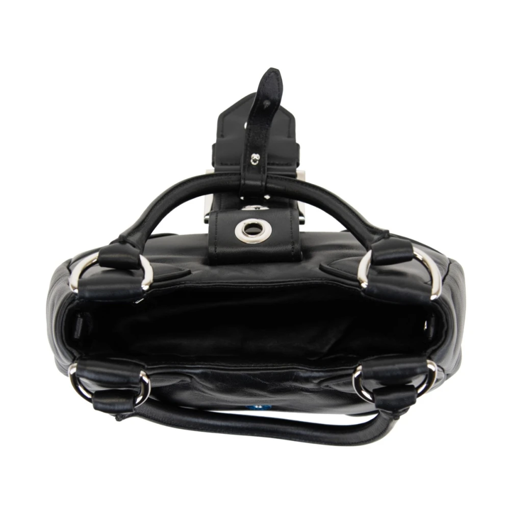 Prada Gewatteerde leren schoudertas met magneetknoop Black Dames