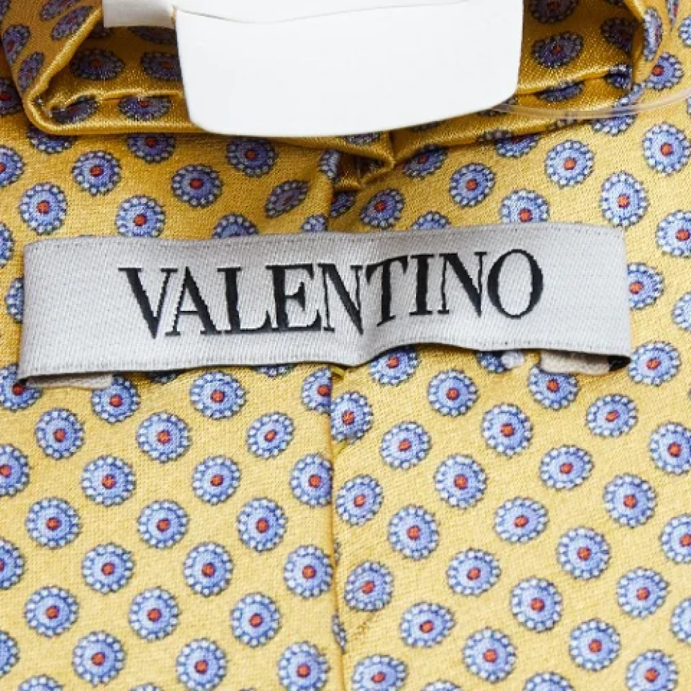 Valentino Vintage Pre-owned Silk home-office Yellow Heren