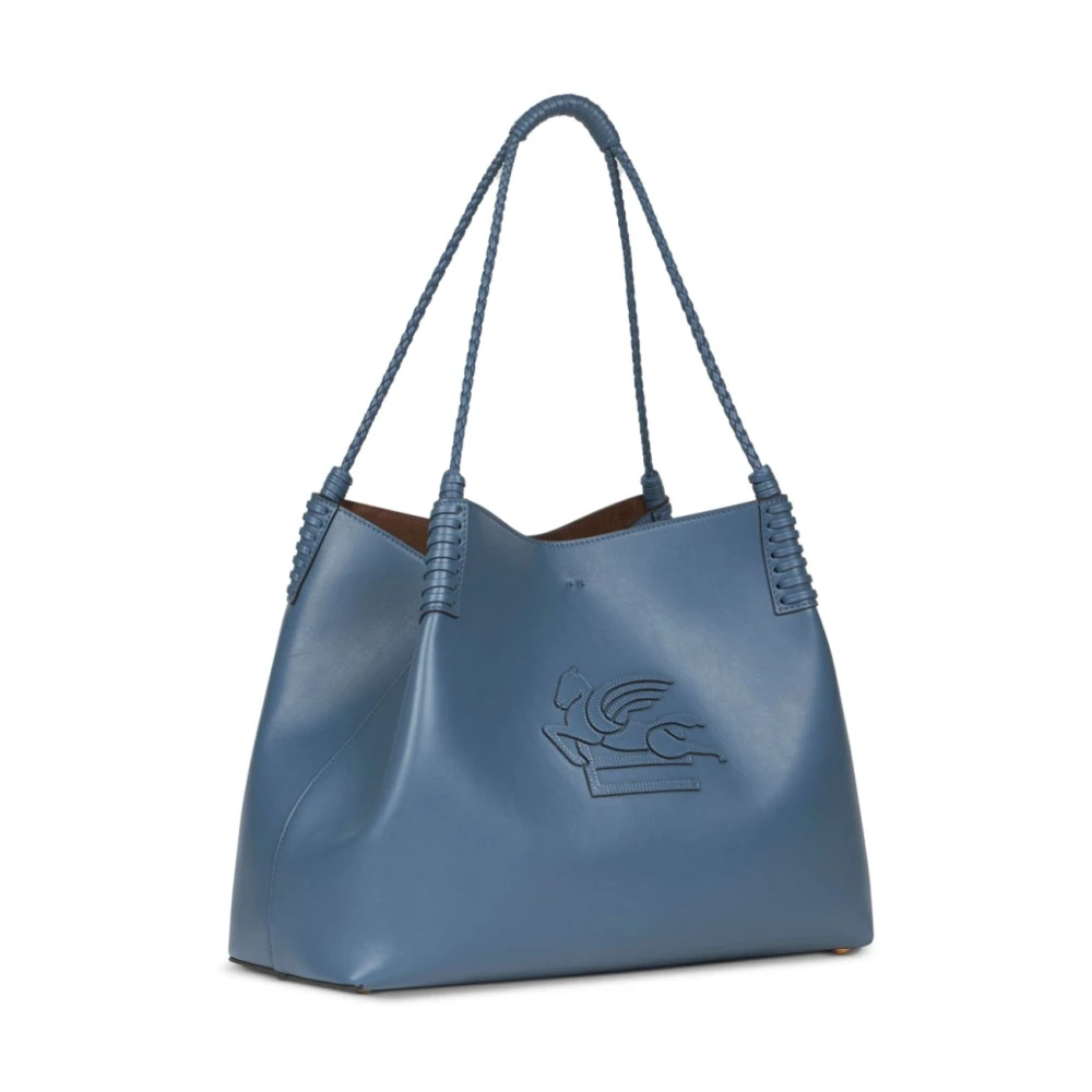 ETRO Heldere Blauwe Tote Tas met Patch Blue Dames