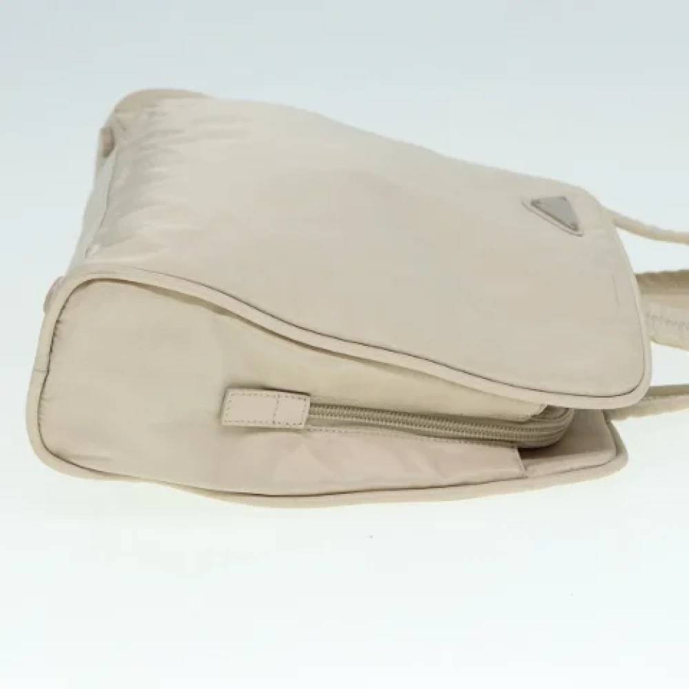 Prada Vintage Pre-owned Canvas prada-bags Beige Dames