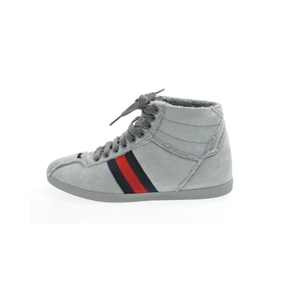 Gucci Vintage Pre-owned Suede sneakers White Dames