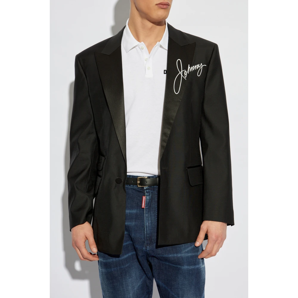 Dsquared2 Blazer met print Black Heren