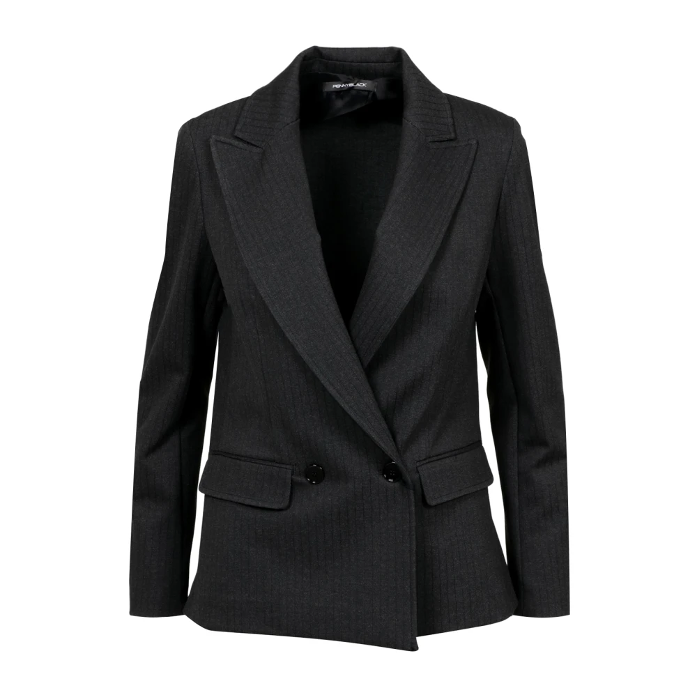 Pennyblack Grijze Jersey Blazer met Topstitching Gray Dames