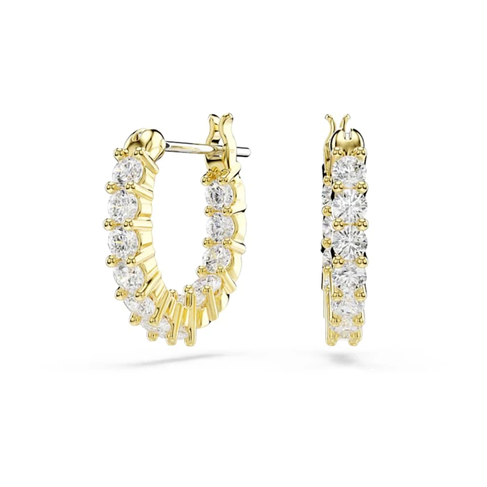 Swarovski Donna Oro Matrix Vittore Hoop Earrings - Immagine 4