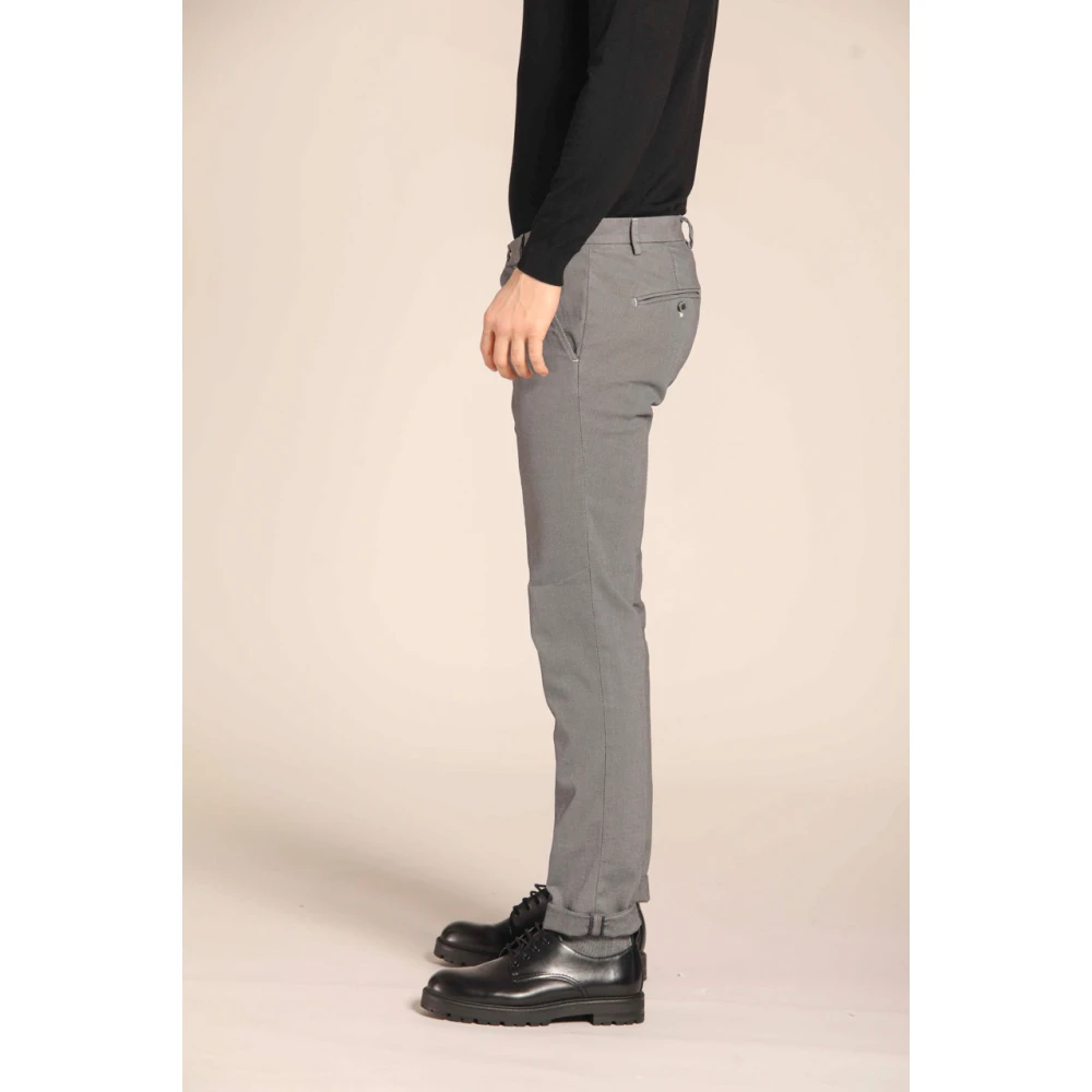 Mason's Milano Style Chino Broek Katoen Stretch Gray Heren