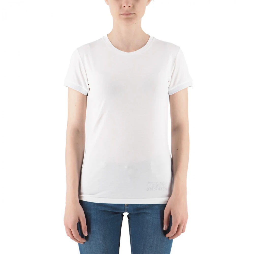 Colmar Glitter Logo Katoenen T-Shirt White Dames