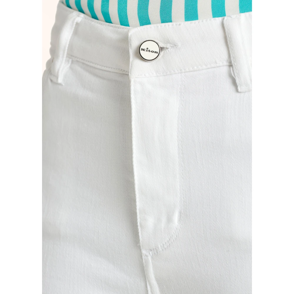 Kiton Witte Stretch Jeans van Denim White Dames