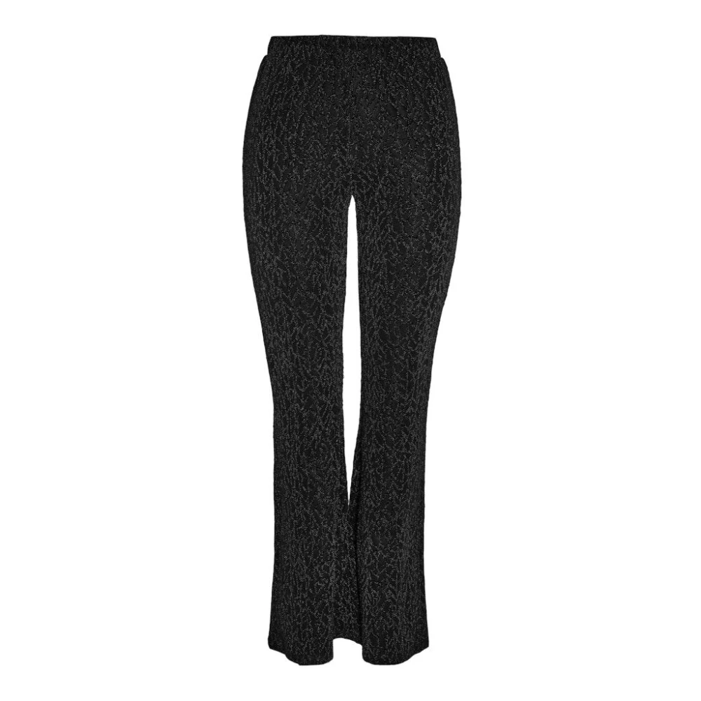 Noisy May Zwarte Flared Broek met Lurex Black Dames