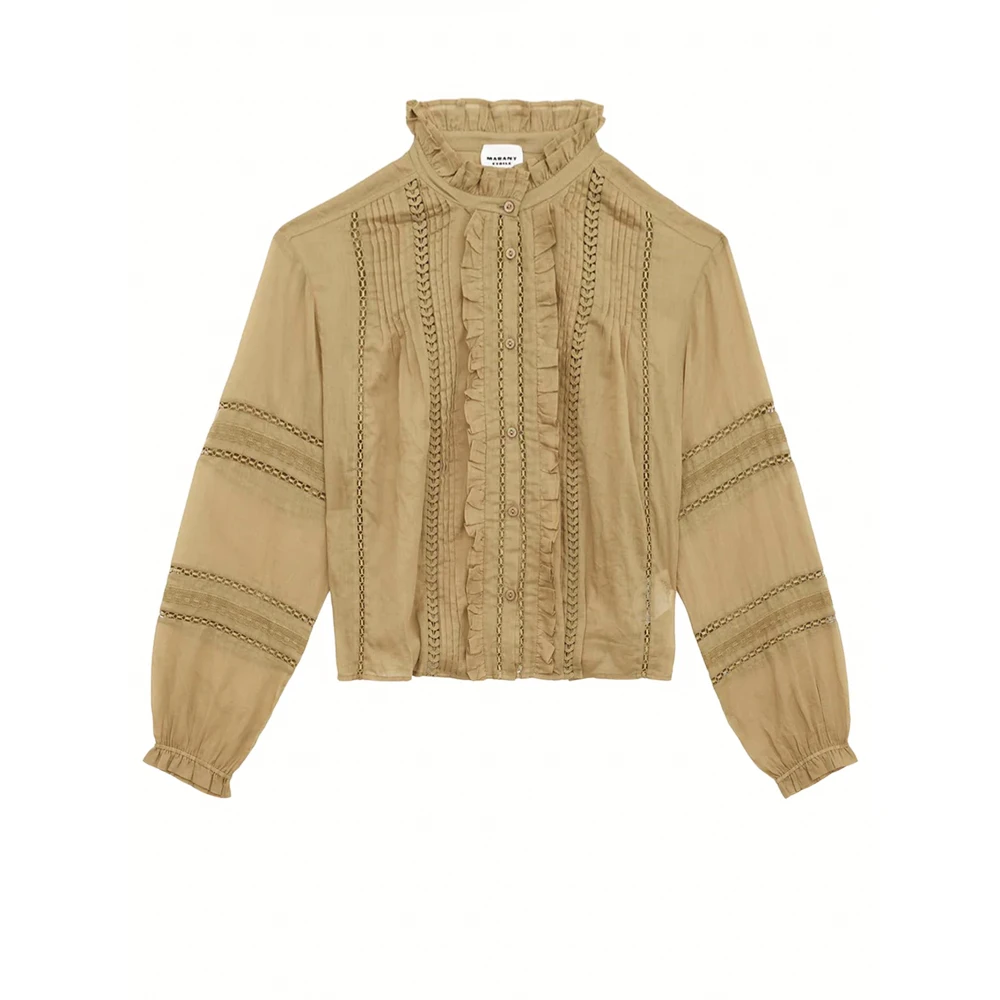 Isabel Marant Étoile Groene Valda Blouse met Gerimpelde Details Green Dames