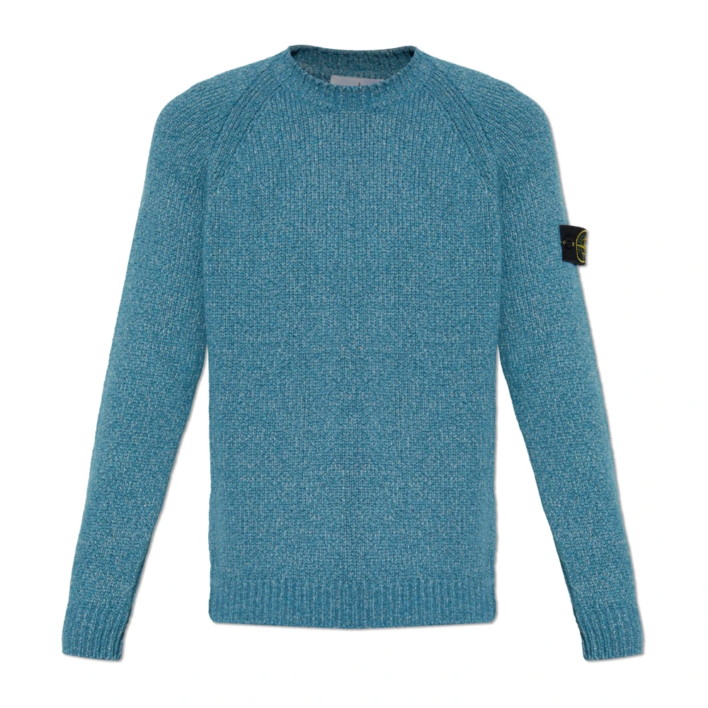 Stone Island Blue Wool Jumper - Male - Round-Neck Knitwear - M - Knitwear